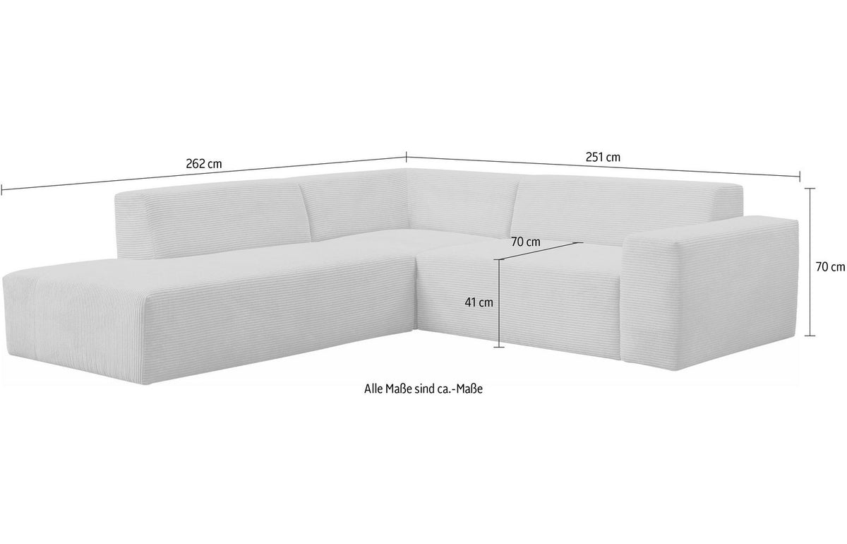 Detailansicht der Cordoberfläche des Ecksofas ZEUS-M