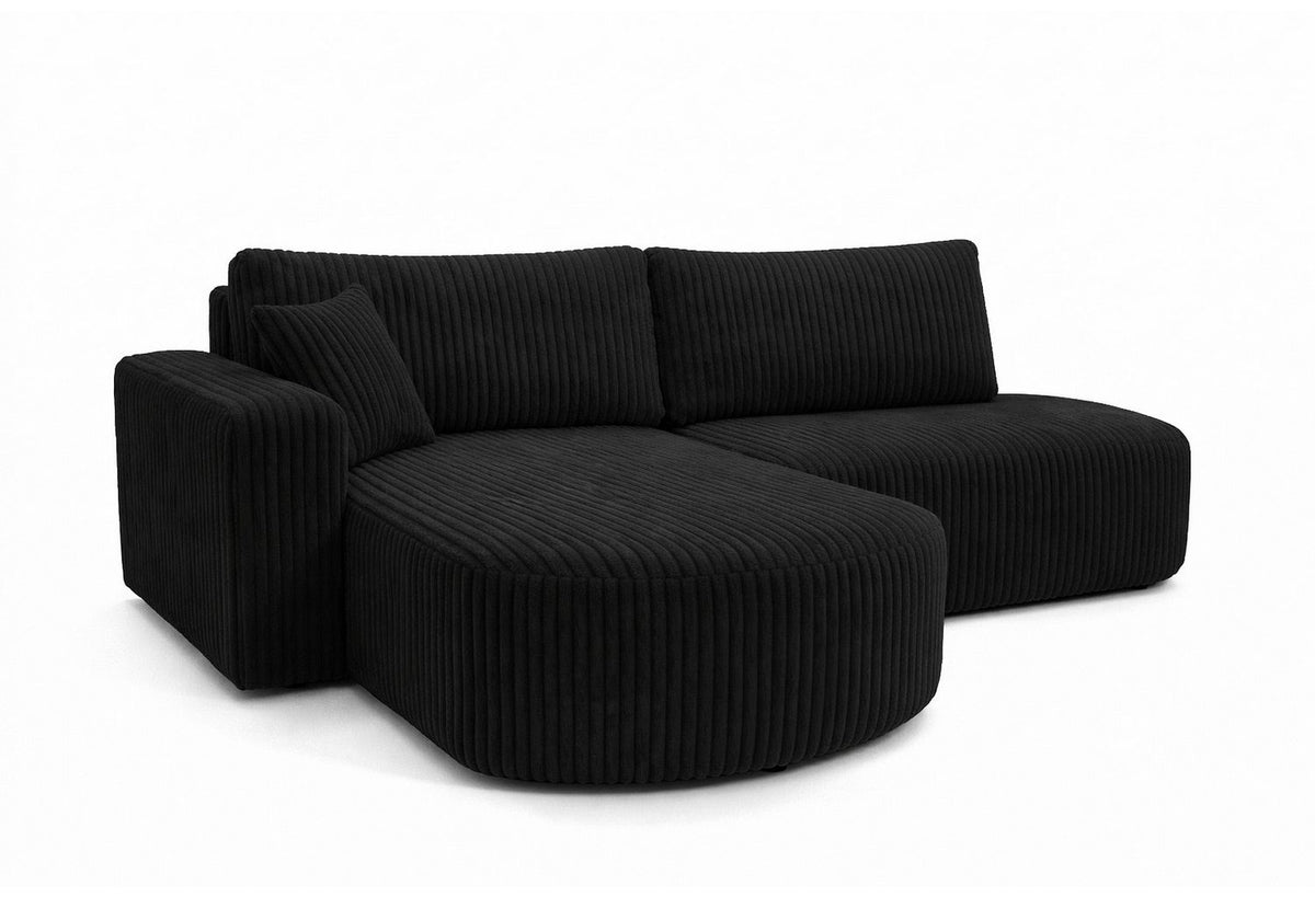 Cord Ecksofa ROUND ONE OPEN XL mit ausgeklappter Liegefläche