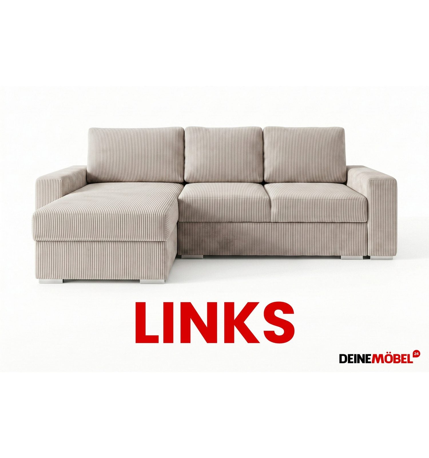 Cord Ecksofa CORD-L MINI in Anthrazit - Produktansicht 3