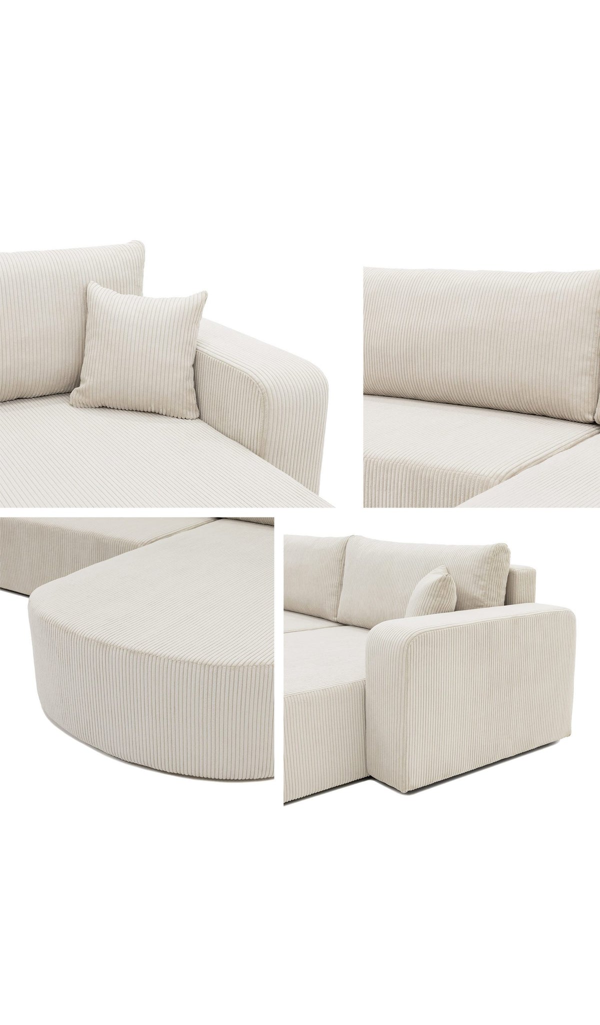 Cord Ecksofa ZERTE Poso 100 Detail der Cordstruktur