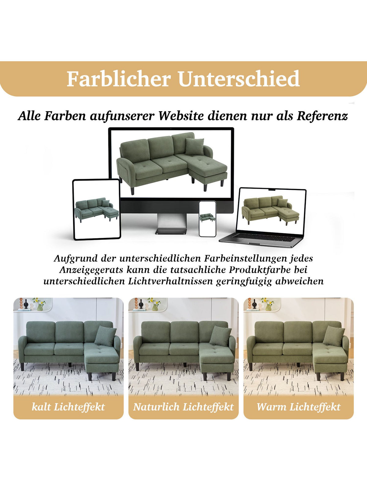 Chaiselongue des grünen Cord Ecksofas MERAX