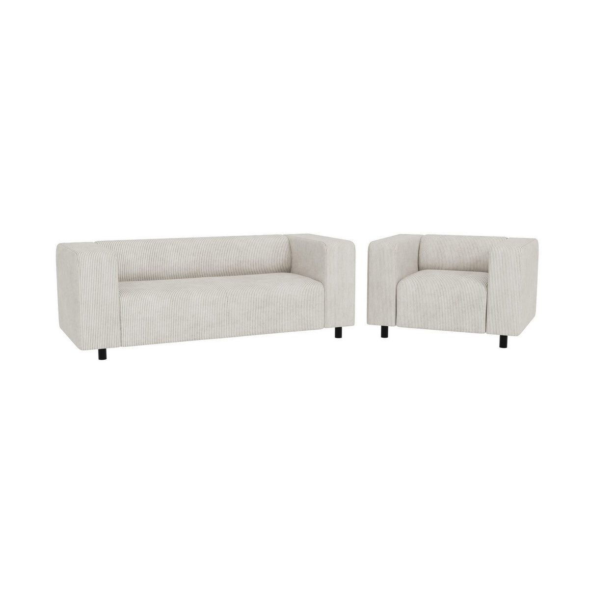 Cord Polstergarnitur Gustav in Beige im Wohnraum