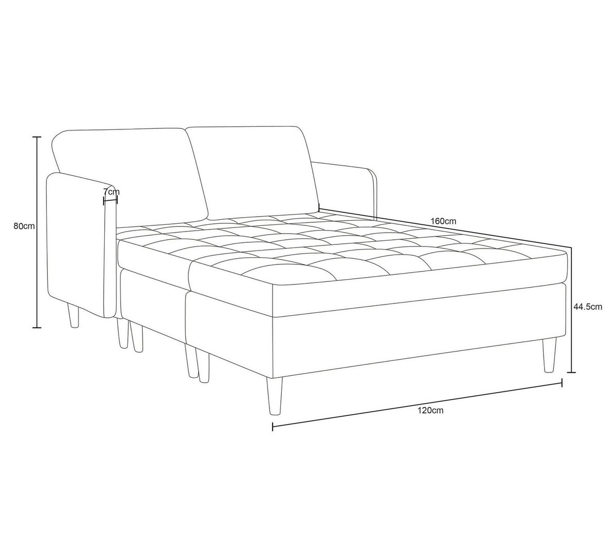 Recamiere mit Staufach der Cord Wohnlandschaft LINDHUS