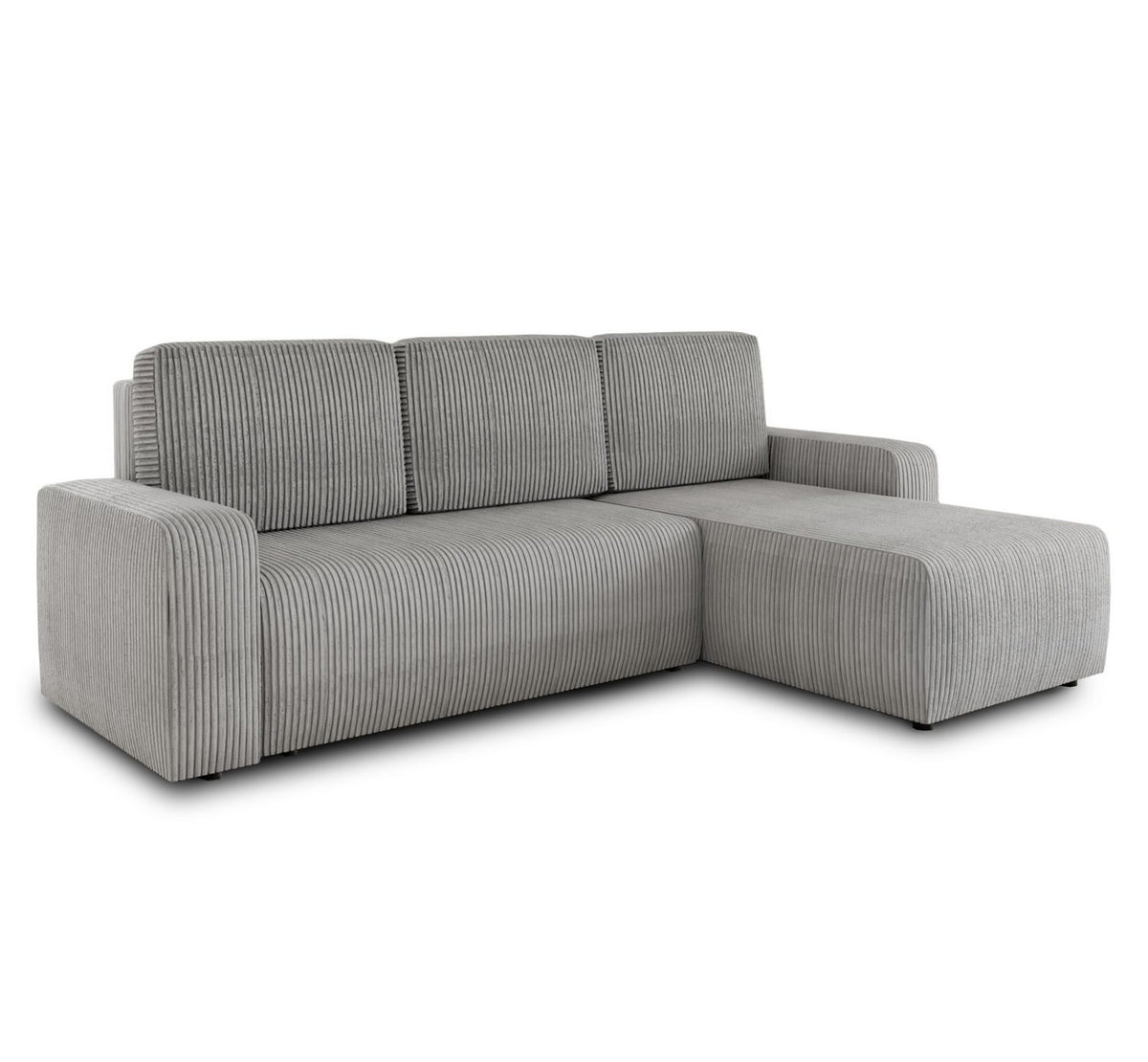 Graues Cord Ecksofa ROMA L in L-Form Ansicht 2