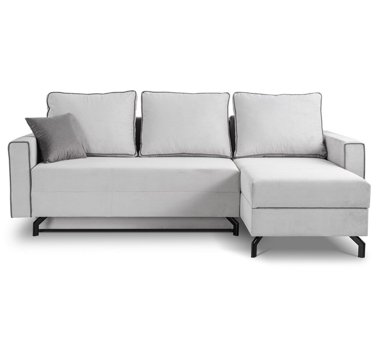 Cord Ecksofa MARTI in Hellgrau Ansicht 2