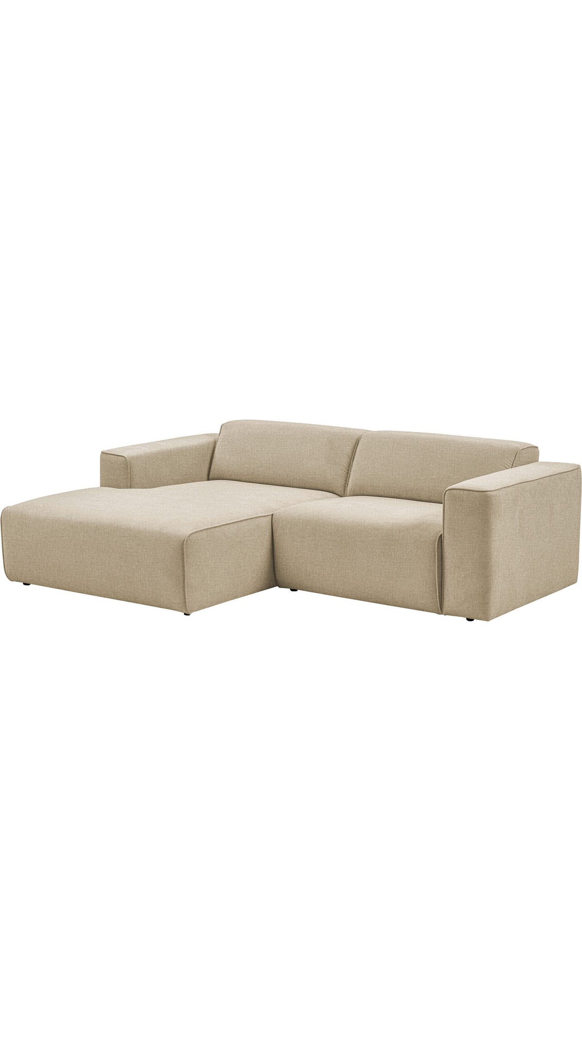 Cord Ecksofa NOORD in Creme im Wohnraum