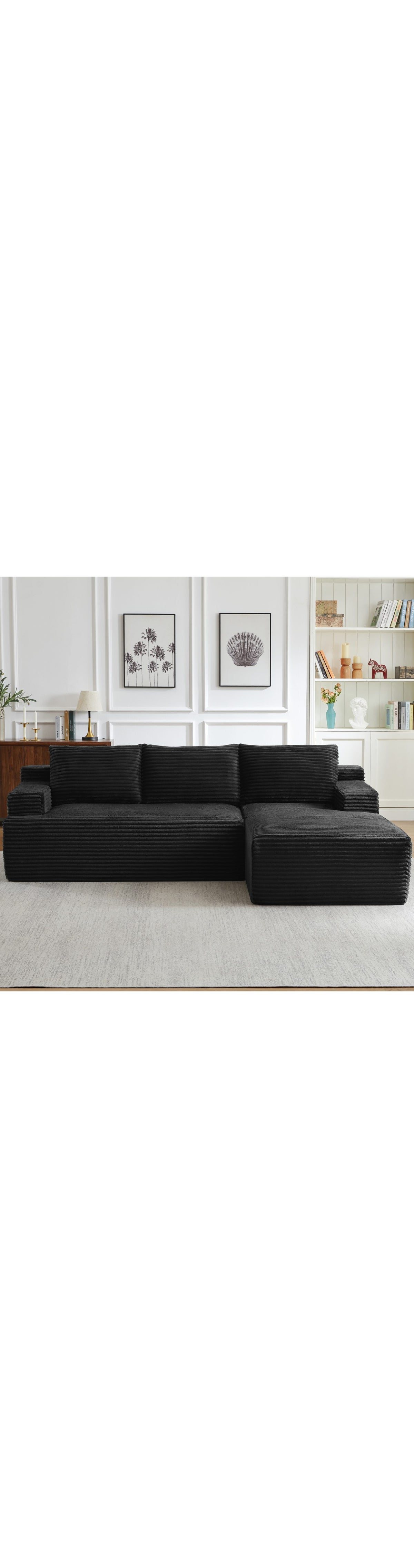 Cord Ecksofa ORVANE Sitzkissen mit Taschenfederkern