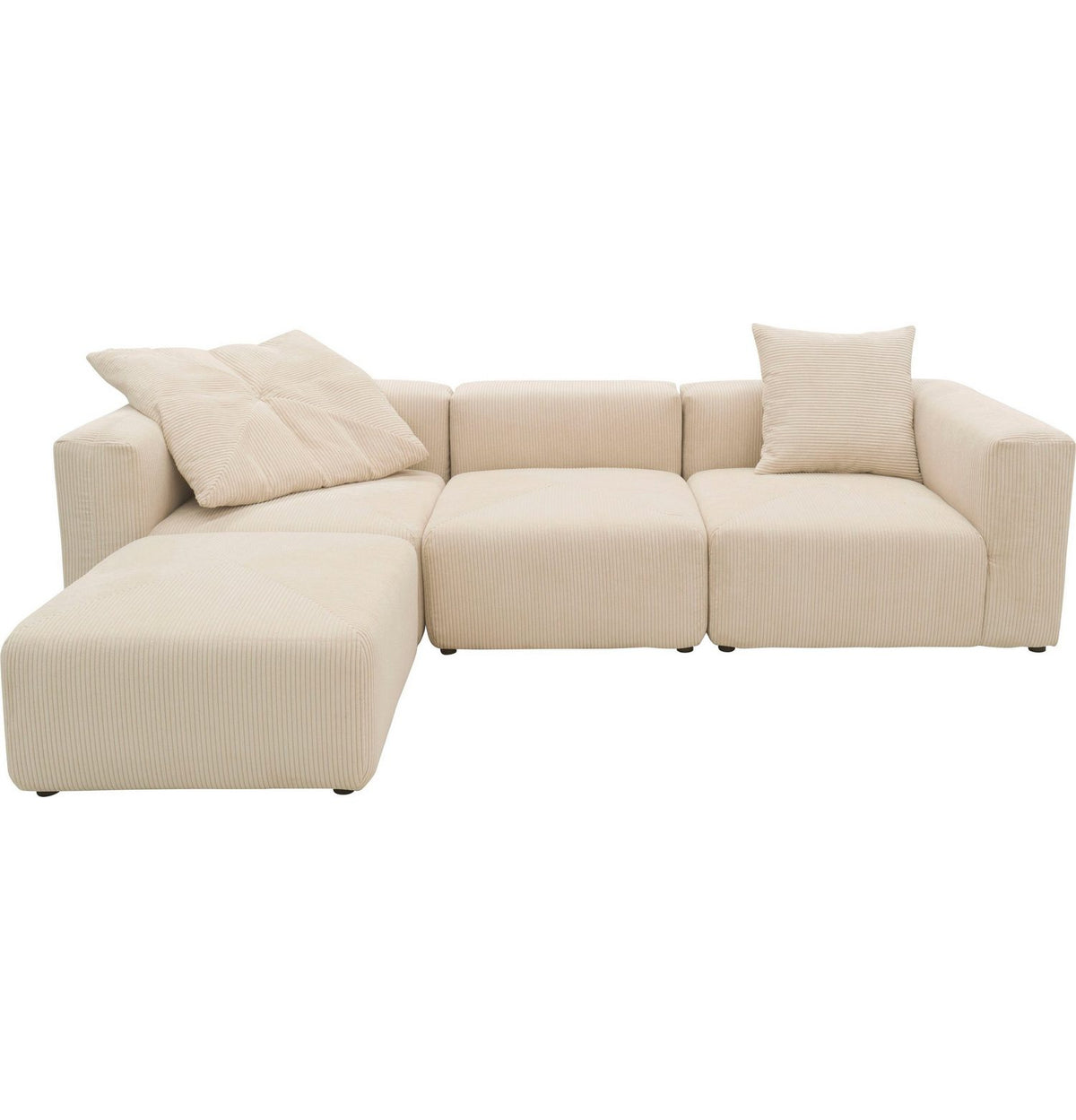 Cord Ecksofa GERRID in Creme Detailansicht des Cordbezugs