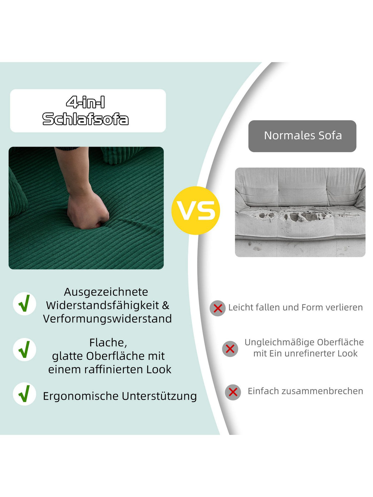 Detailaufnahme des dunkelgrünen Cordstoffs