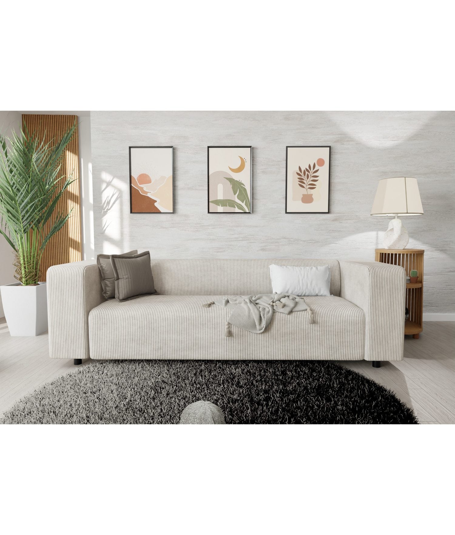 Beige Cord Polstergarnitur GUSTAV Ansicht 3