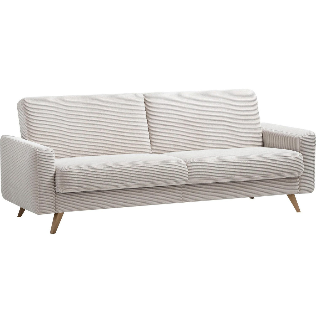 Cord Schlafsofa SAMSO in Beige von vorne