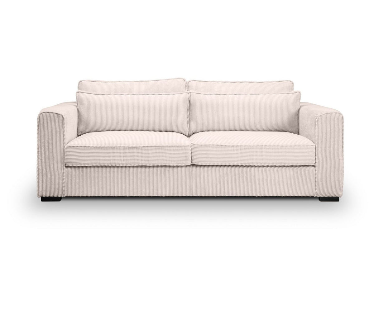 Cord Sofa ALMERA in Grau-Beige von vorne