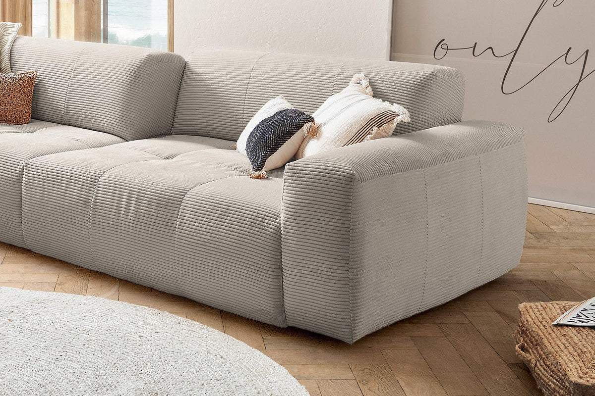 Big Sofa PALACE in Steingrau von der Seite