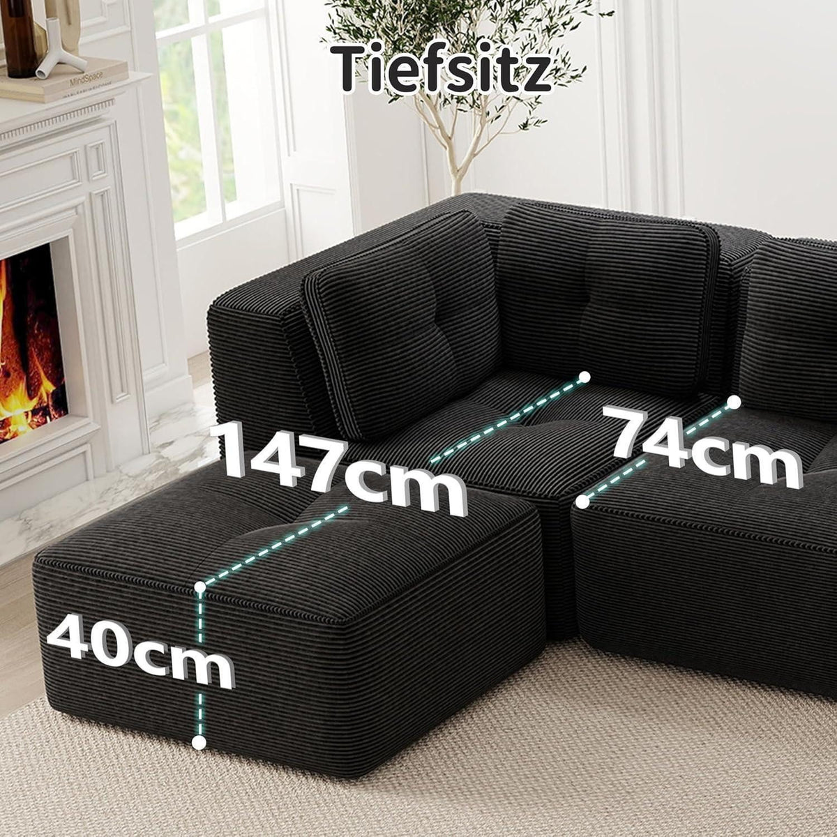 Detailansicht der perlenbesetzten Paspel am schwarzen Cord