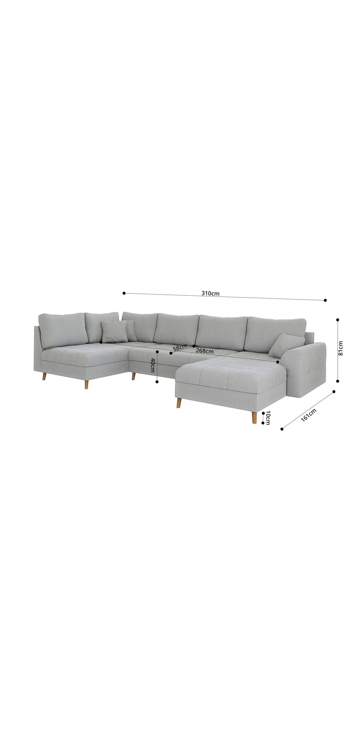Seitenansicht der Cord Wohnlandschaft ZARA