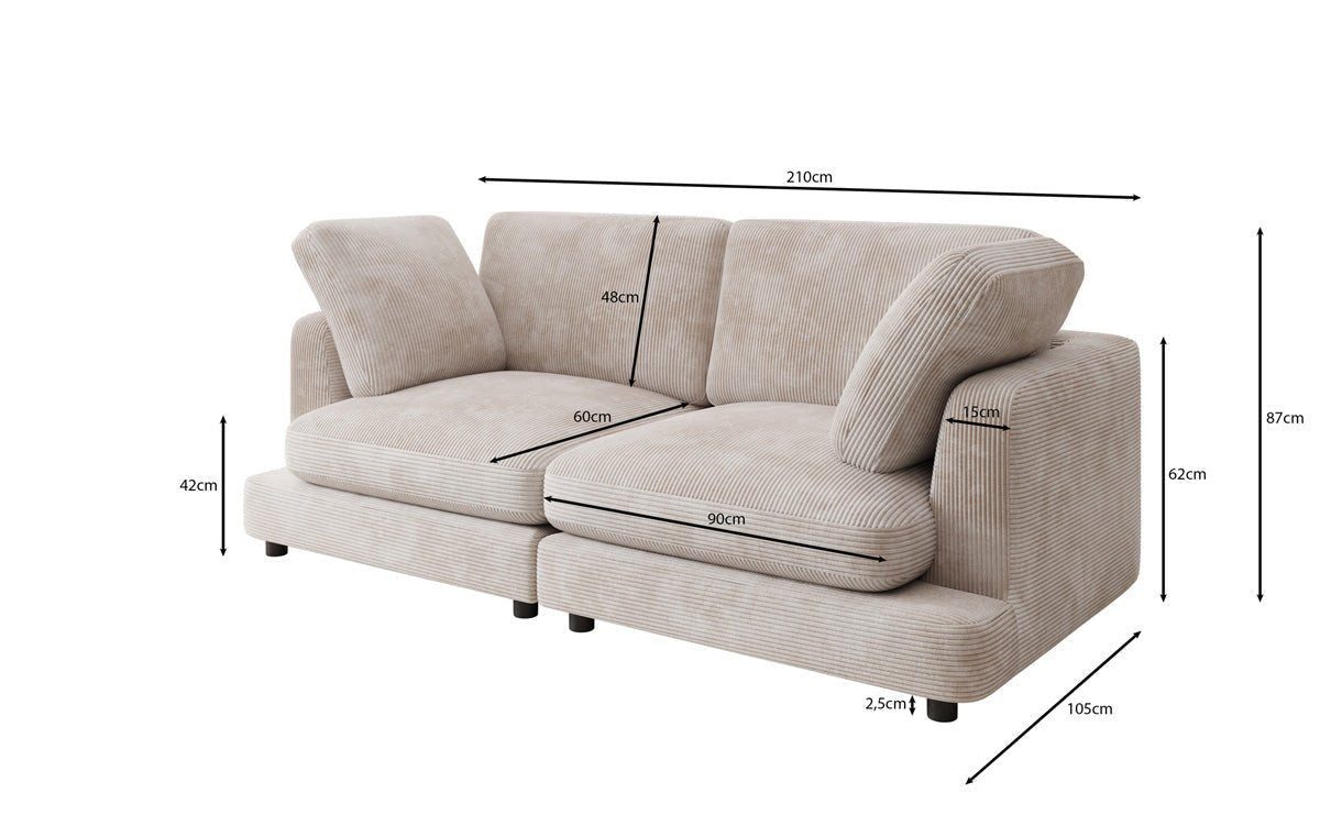THALESSA Cord Sofa Detailansicht des Cordstoffs