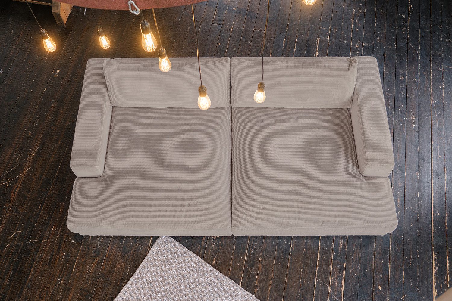 Big Sofa MADELINE aus Cord in Taupe - Produktansicht 5