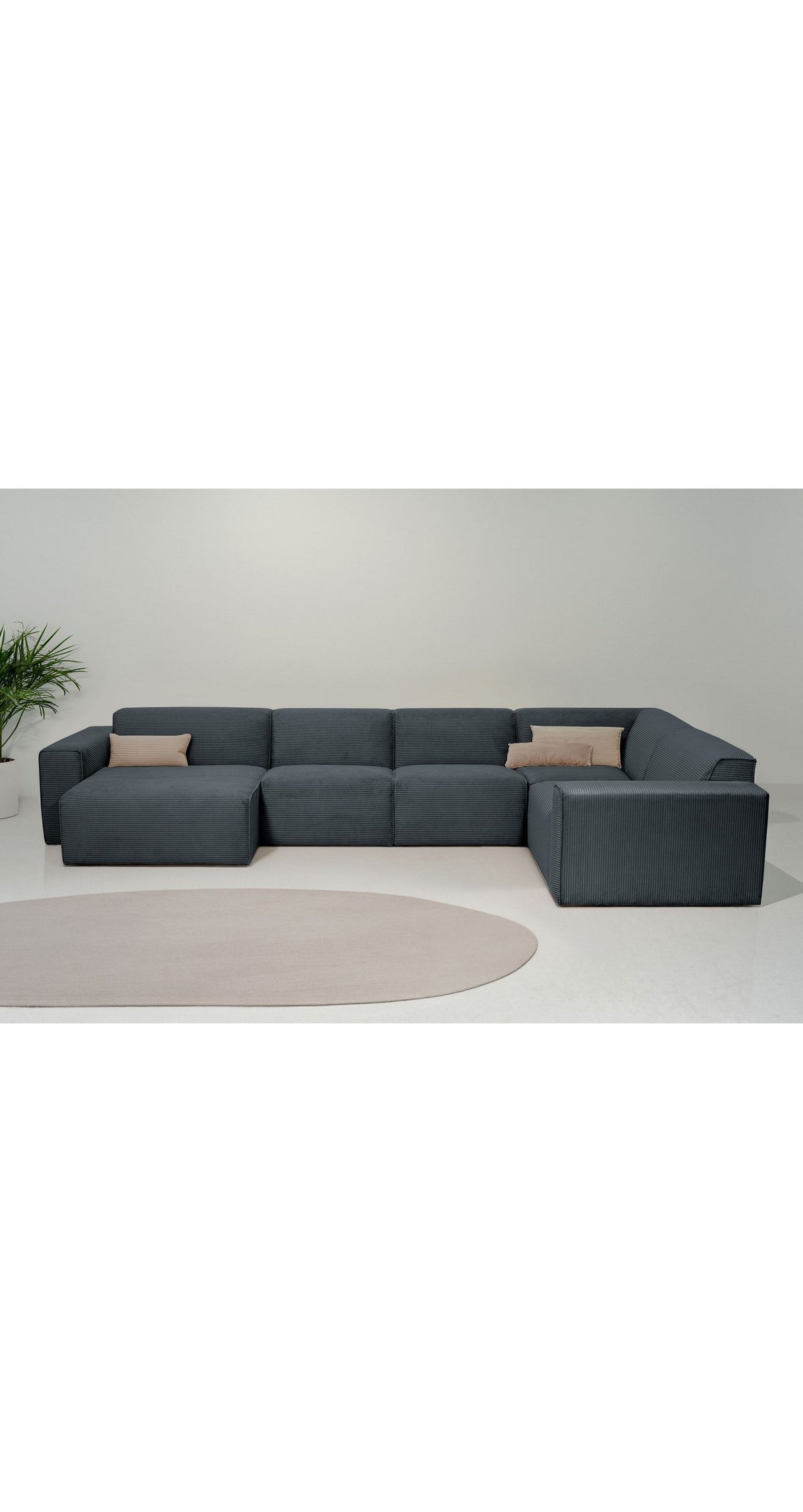 Cord Wohnlandschaft CLAYTON in Grau im Wohnzimmer