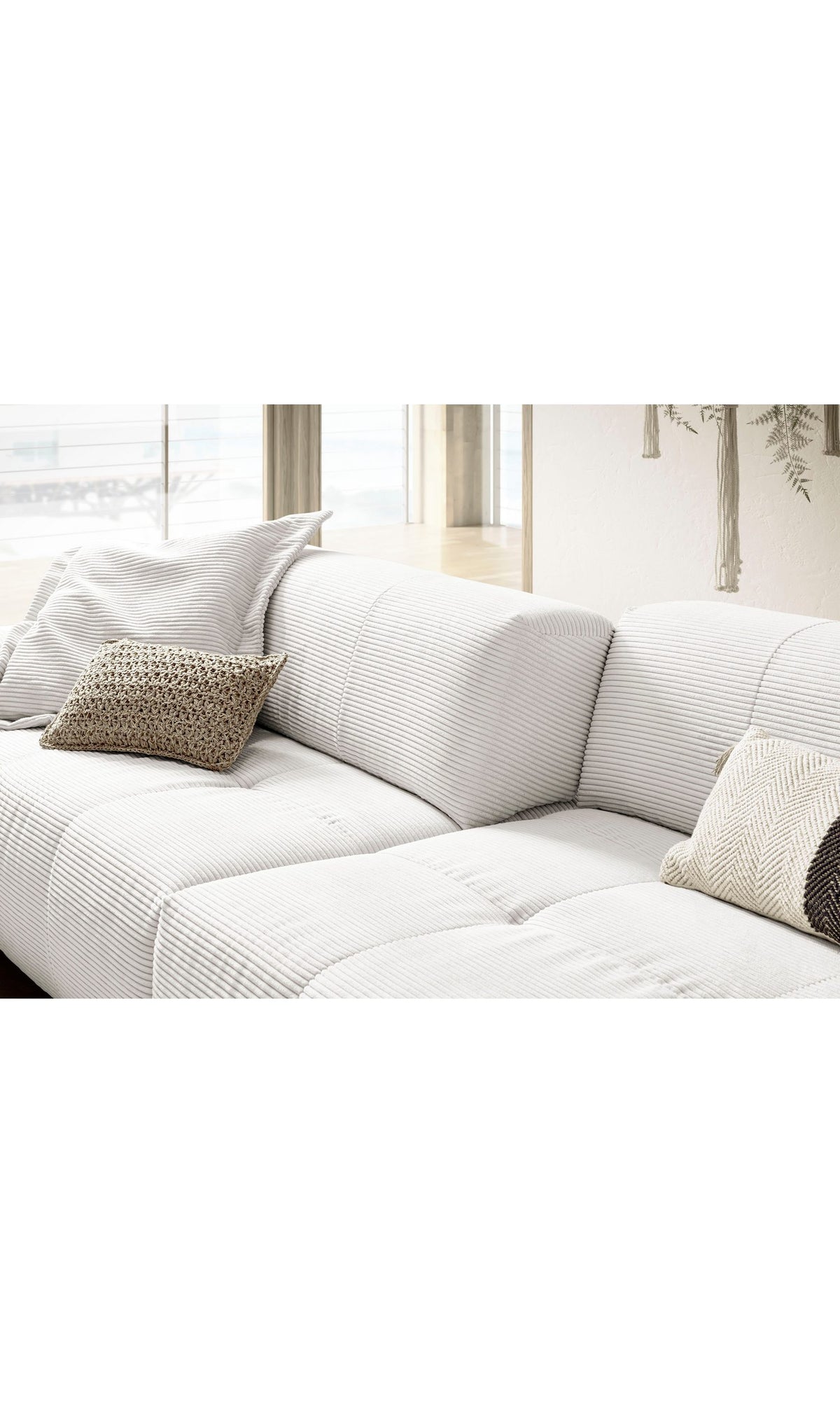 Cord Big Sofa YOSHY Seitenansicht mit Armlehne
