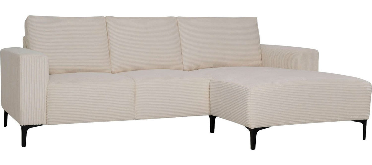 Ecksofa Tournon in Creme in der Seitenansicht