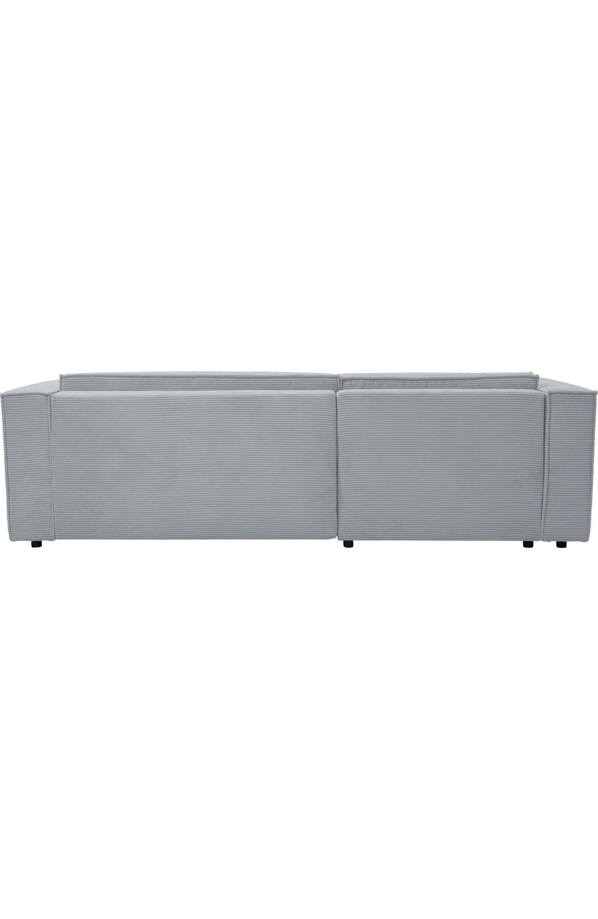 Graues Cord Ecksofa ATLANTA-NEW seitlich mit Ottomane