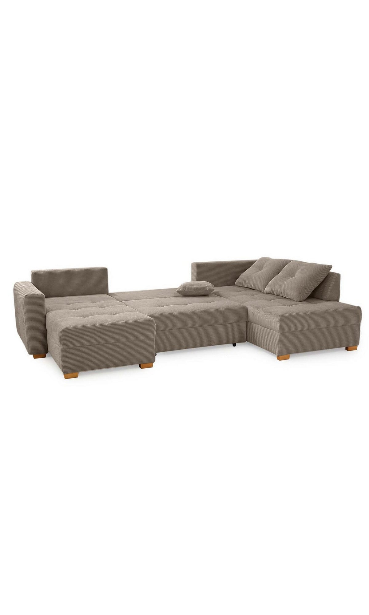 Wohnlandschaft 15219 in Cord Braun Taupe von vorne