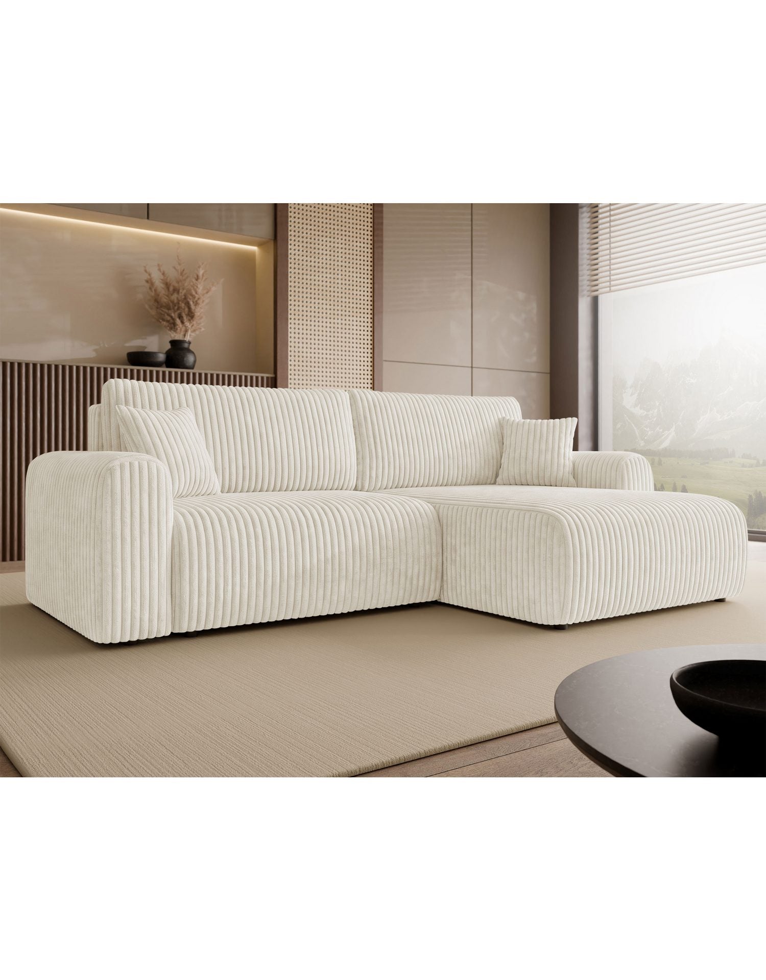 Cord Ecksofa FLORYN L im Wohnzimmer