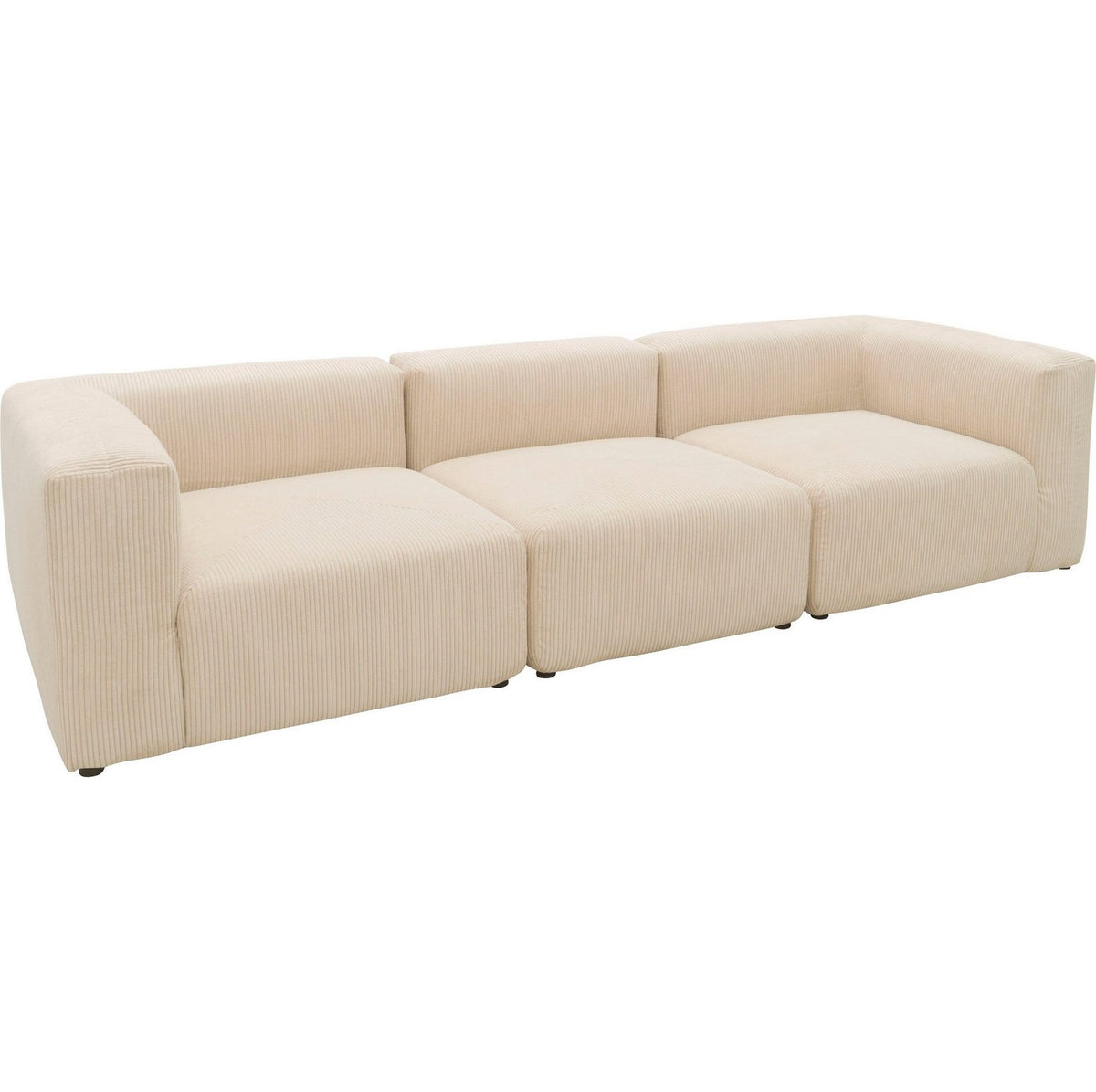 Big Sofa GERRID in Cord Creme mit Zierkissen