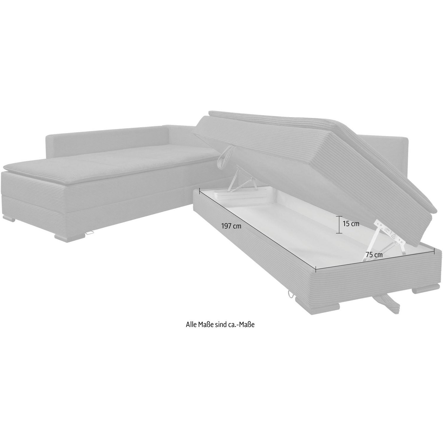 Beiges Cord Ecksofa NIGHT & DAY Ansicht 7