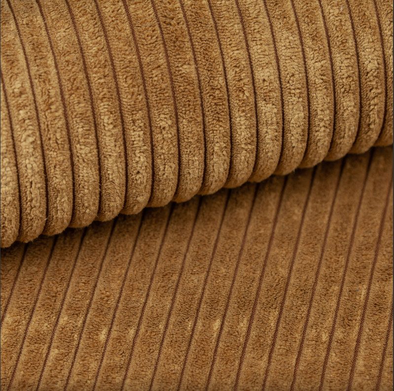 Cord Ecksofa BEST XL in Senffarbe im Wohnraum