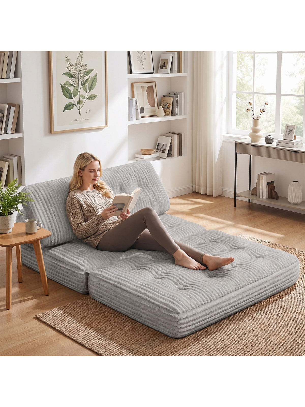 Rutschfeste Unterseite des Cord Schlafsofas BLISHOM