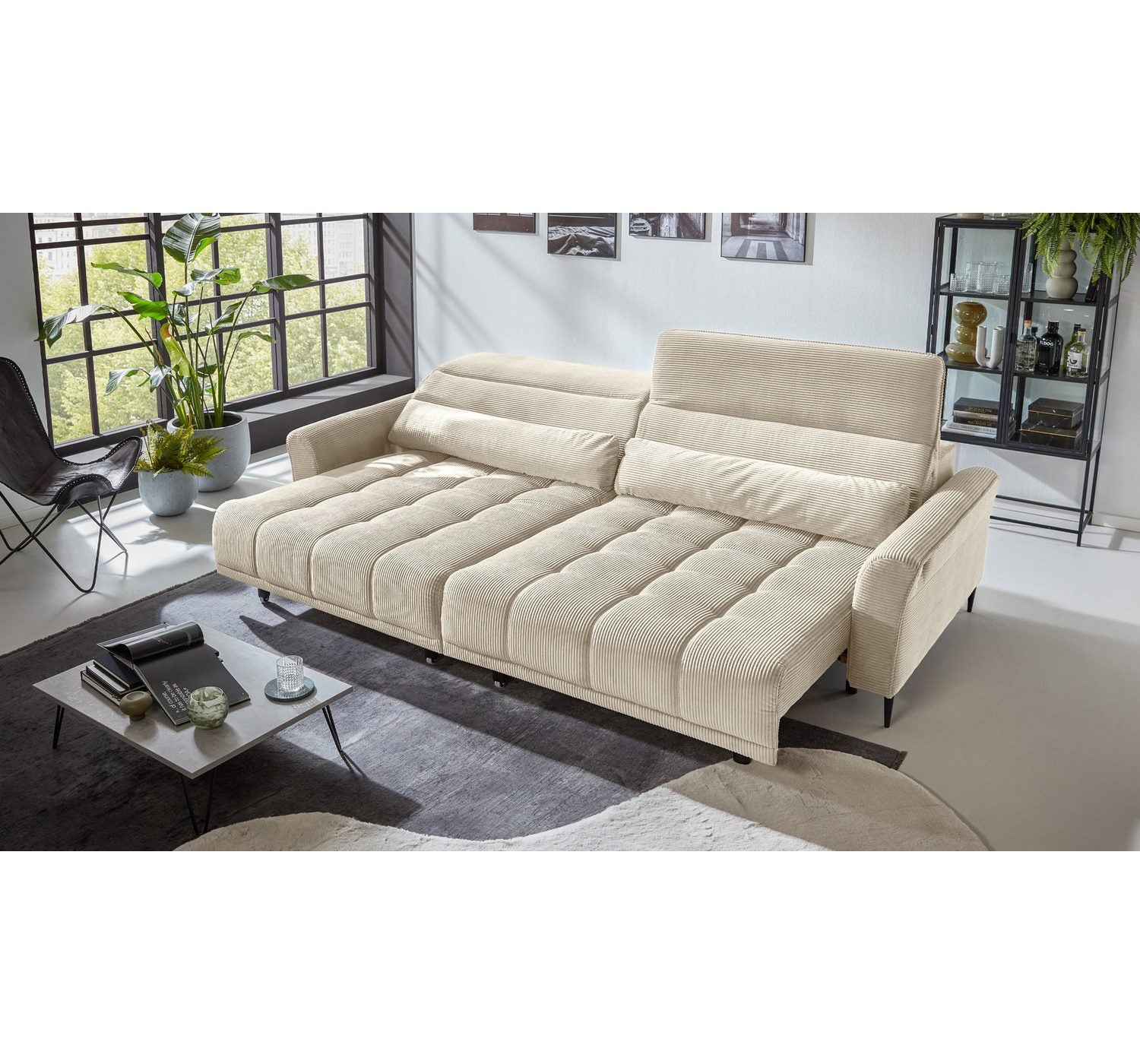 Big Sofa LOGAN aus Cord in Beige - Produktansicht 6