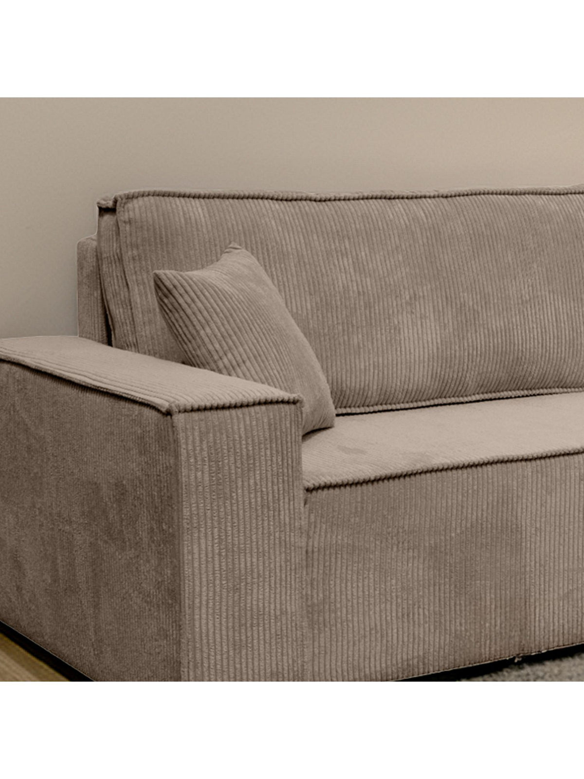 Cord Ecksofa COMO seitliche Ansicht mit Ottomane