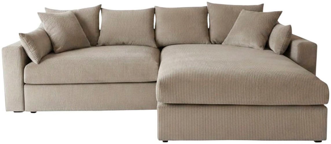 Cord Ecksofa COSY LOUNGE in Taupe in der Gesamtansicht