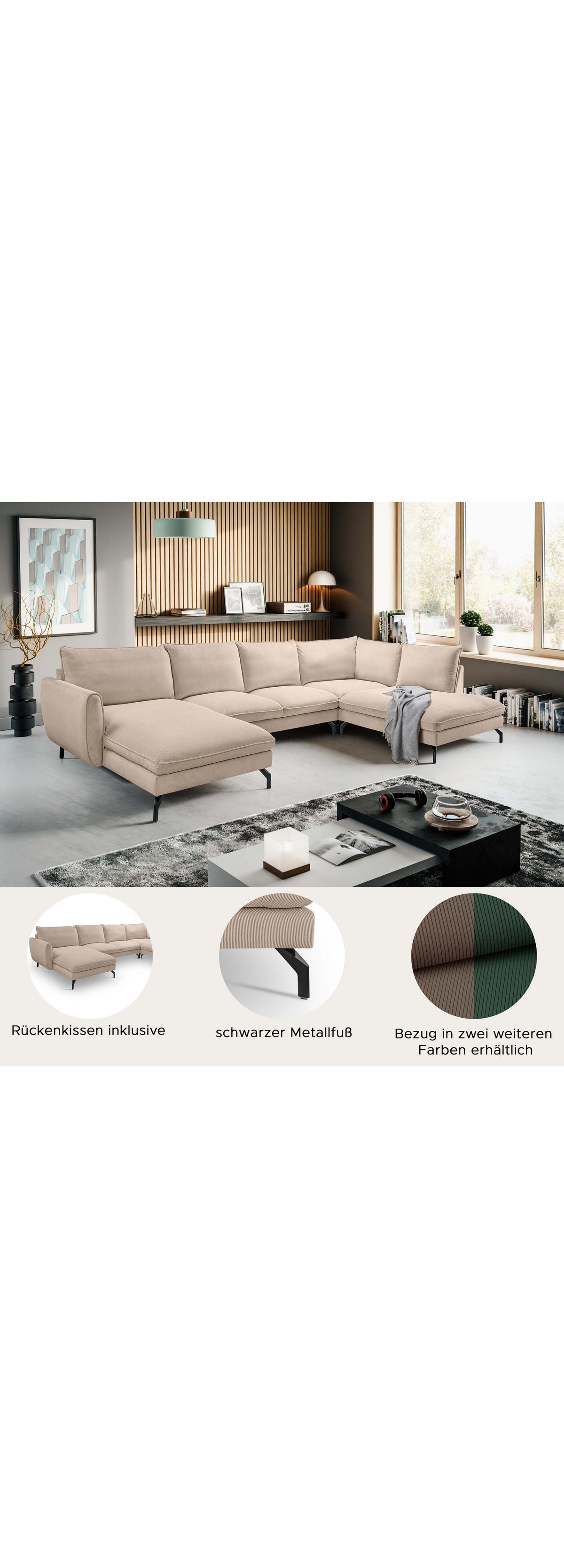 Seitenansicht der Wohnlandschaft TORANO in Kleincord