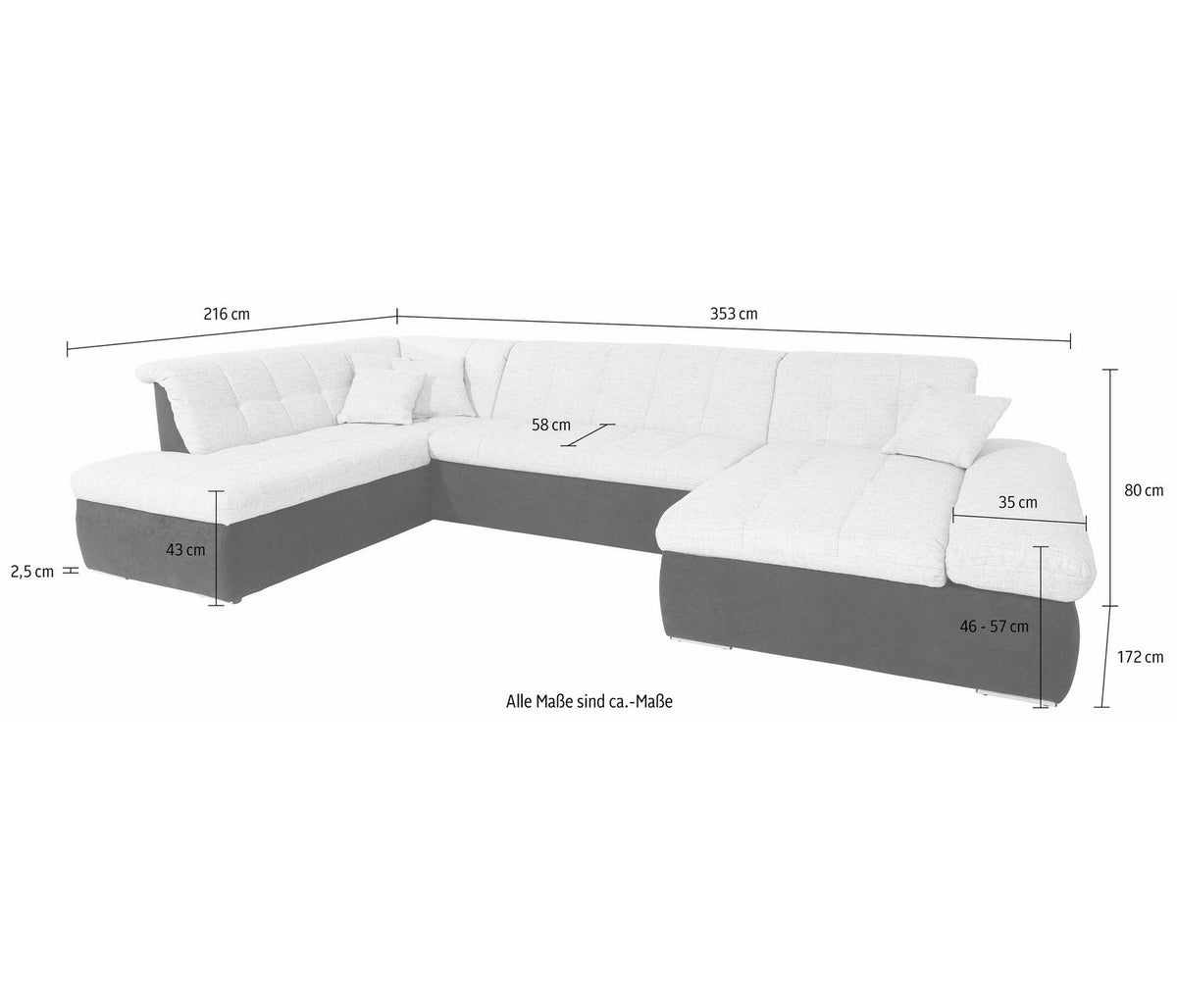 Wohnlandschaft MORIC von hinten mit Originalbezug