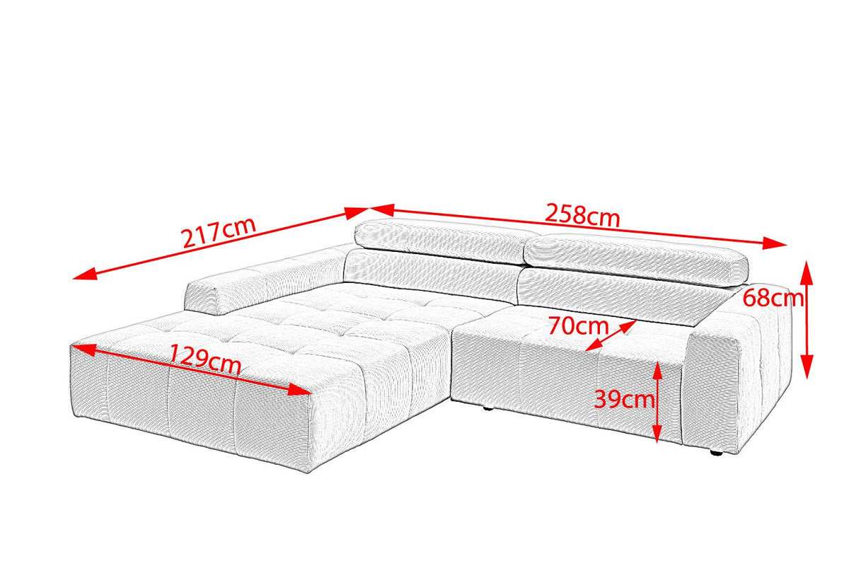 Ecksofa RENO im Wohnzimmer aufgestellt