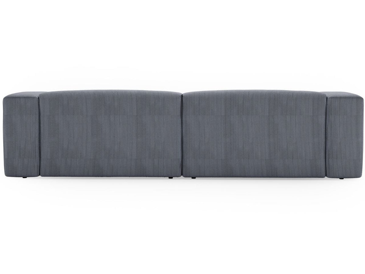 Rückseite des freistehenden Cord Ecksofas LANDI