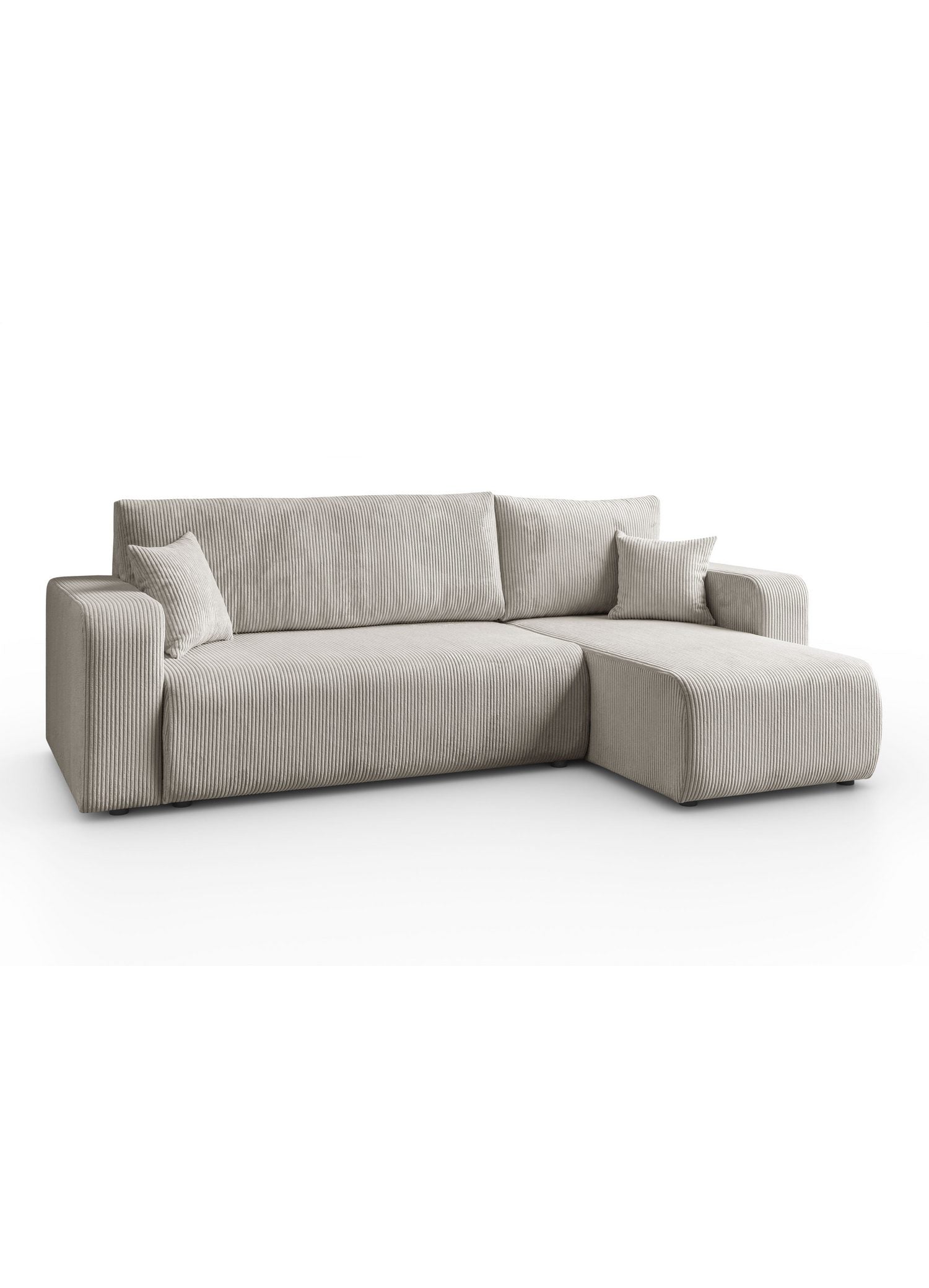 Cord Ecksofa PRESTIGE mit geöffnetem Bettkasten
