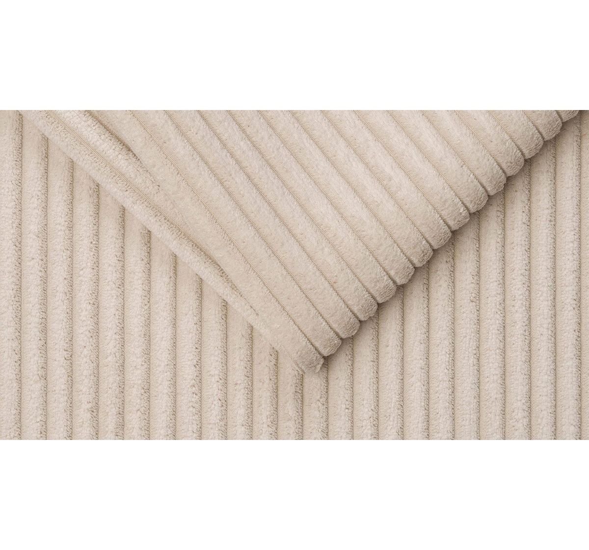 Rückansicht des echt bezogenen Rückens in Creme