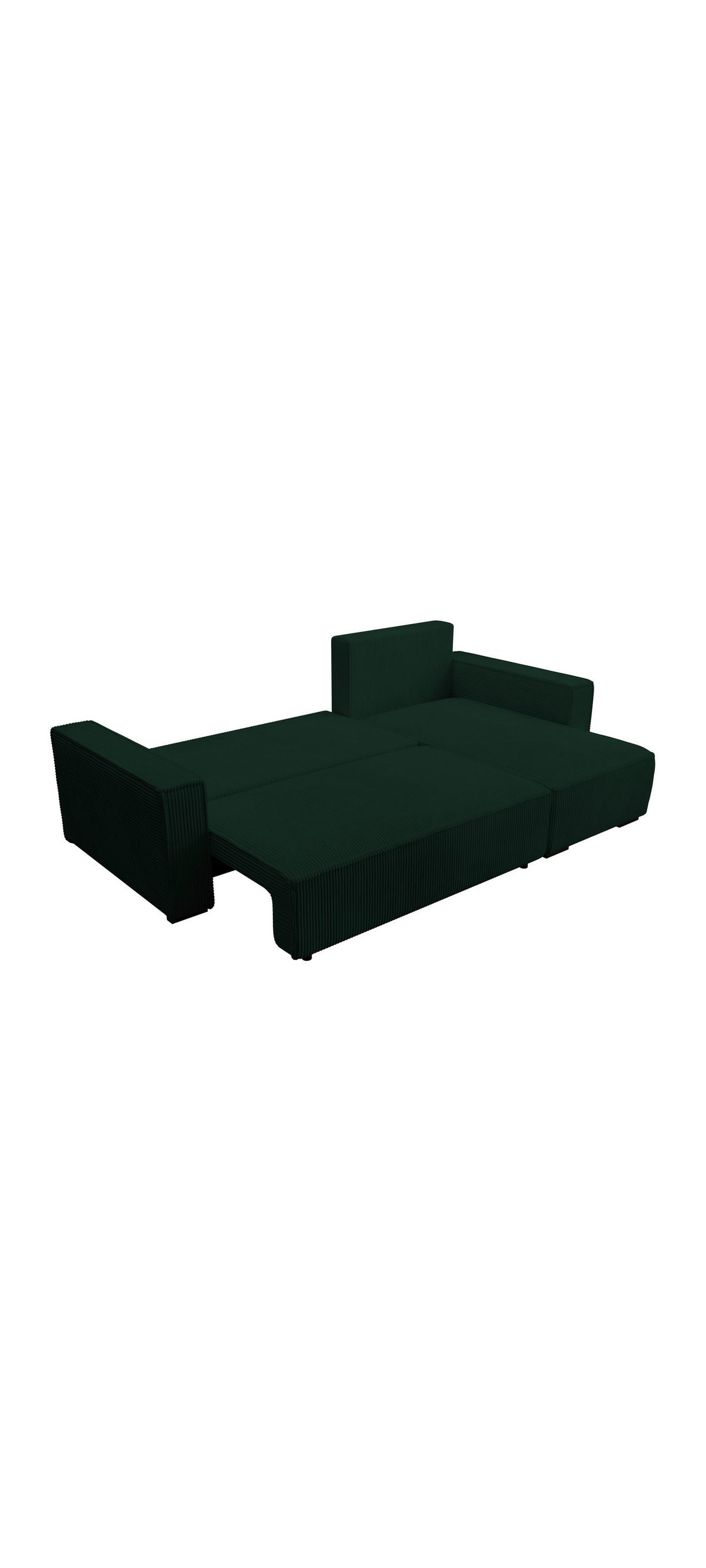 Cord Ecksofa LETTO in Grün - Ansicht 6