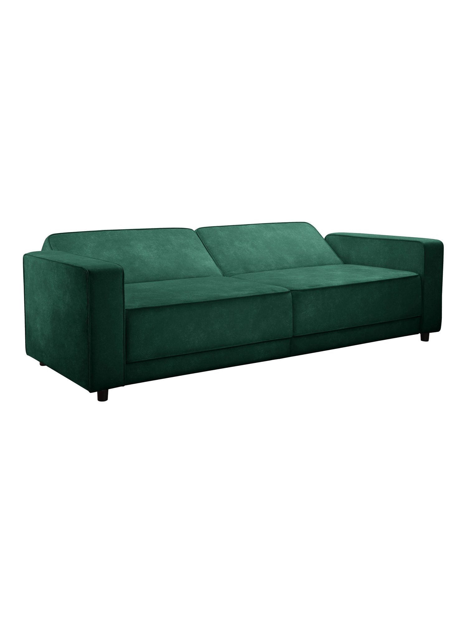 Cord Schlafsofa ALLIE in Dunkelgrün von vorne