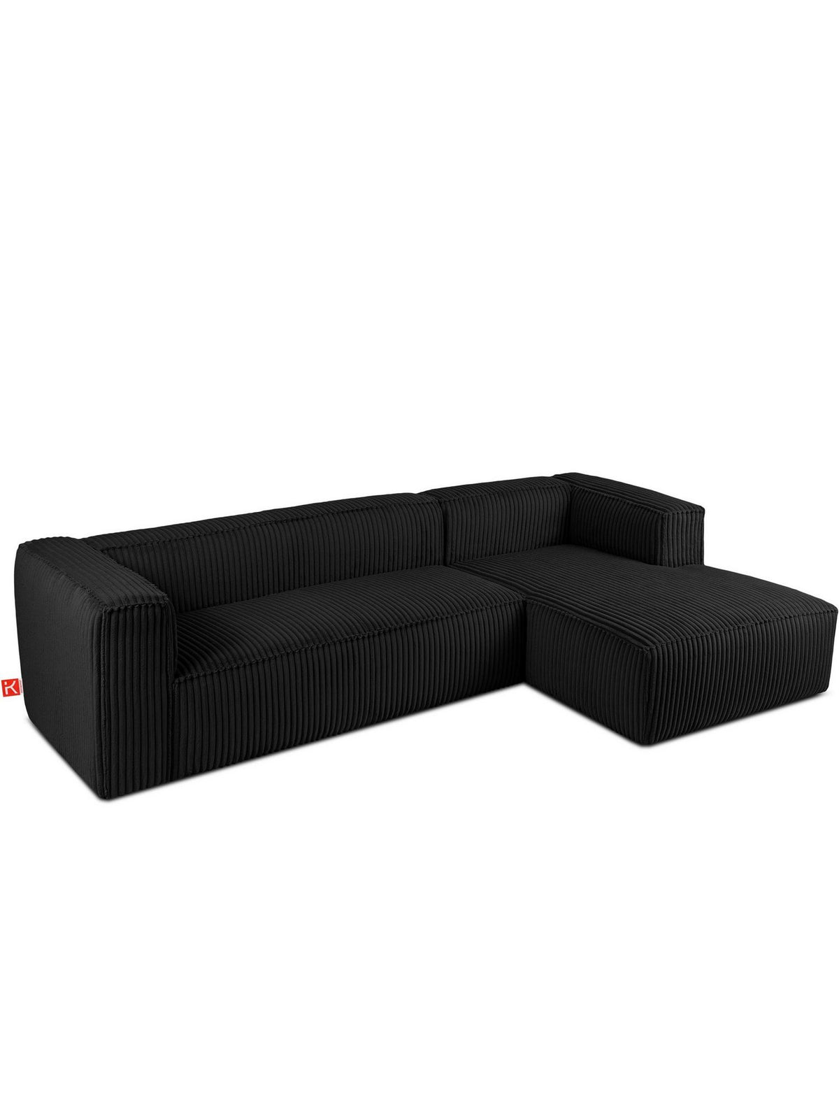 Detailaufnahme des breiten Cordstoffs am Ecksofa FEROX
