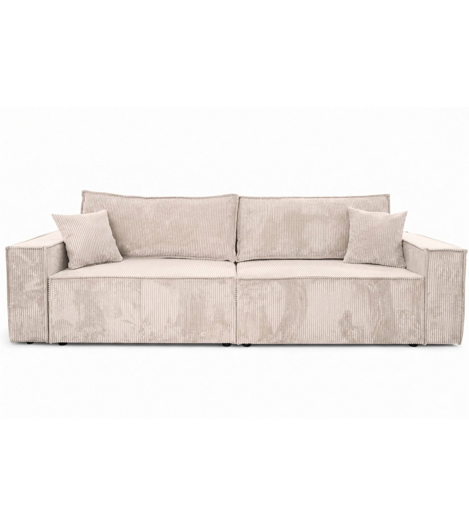 Geöffneter Bettkasten des Cord Schlafsofas BEST SCORNER
