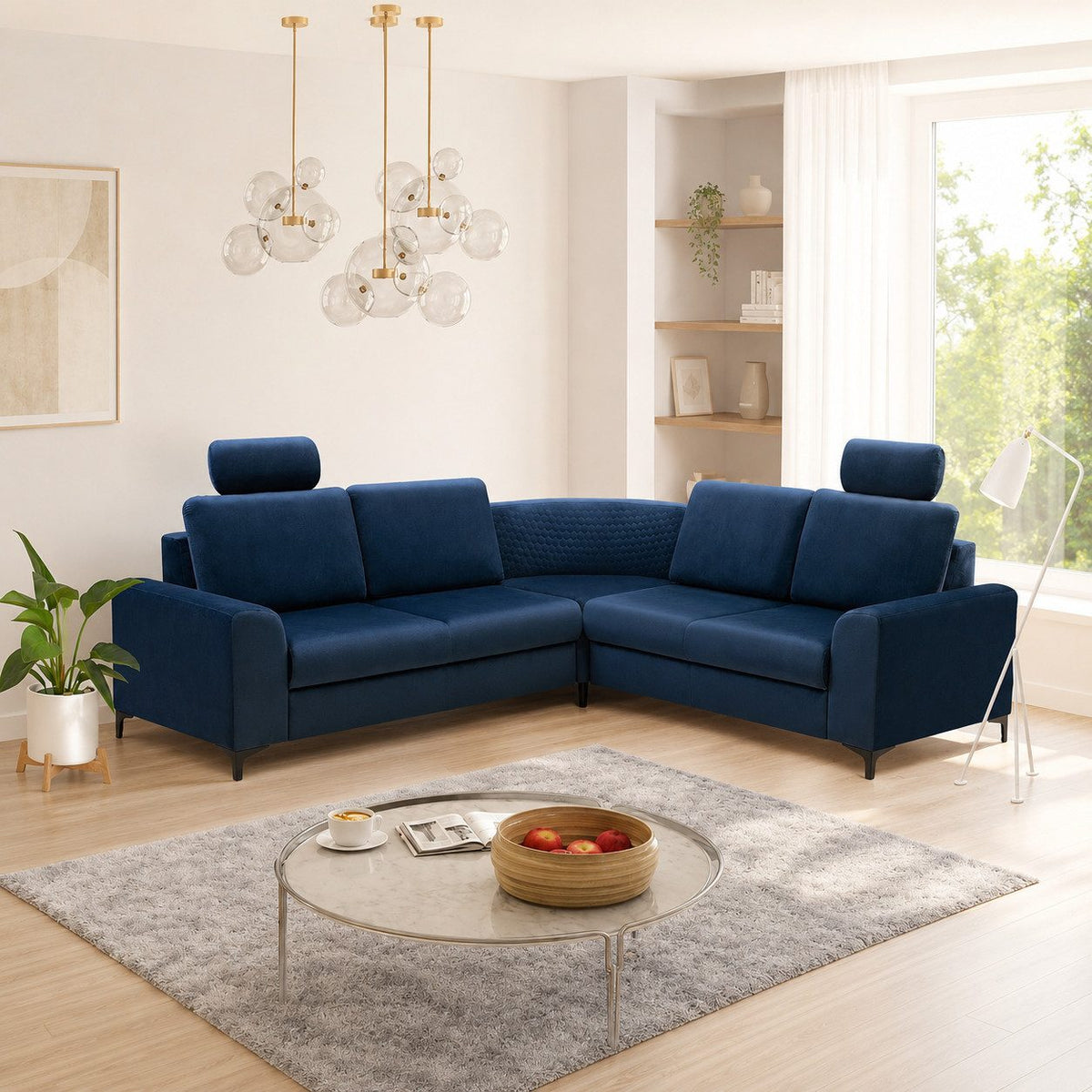 Cord Ecksofa L-Form in Seitenansicht