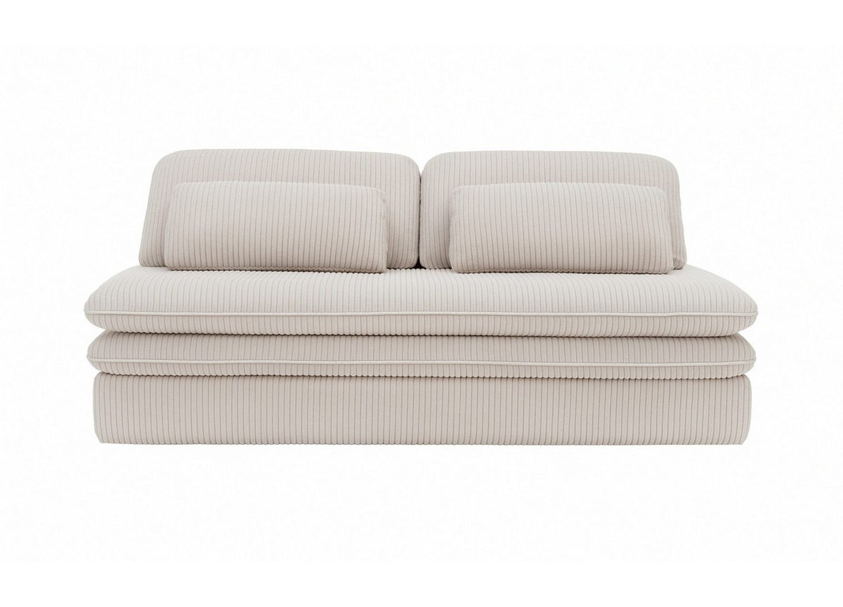 Weiche Rückenkissen des Schlafsofas OLIA in Beige