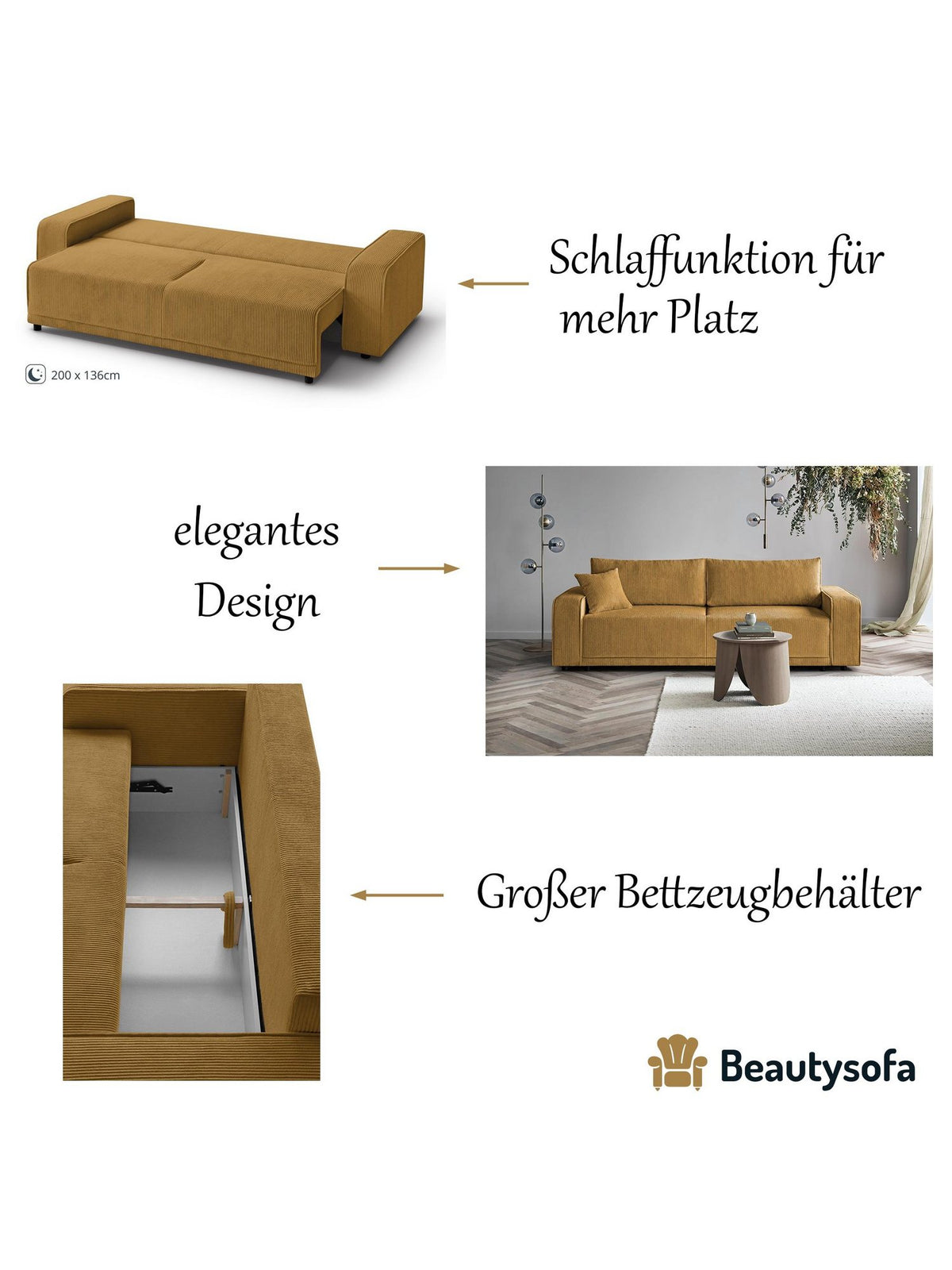 Ausgeklappte Liegefläche des Schlafsofas PRIMO