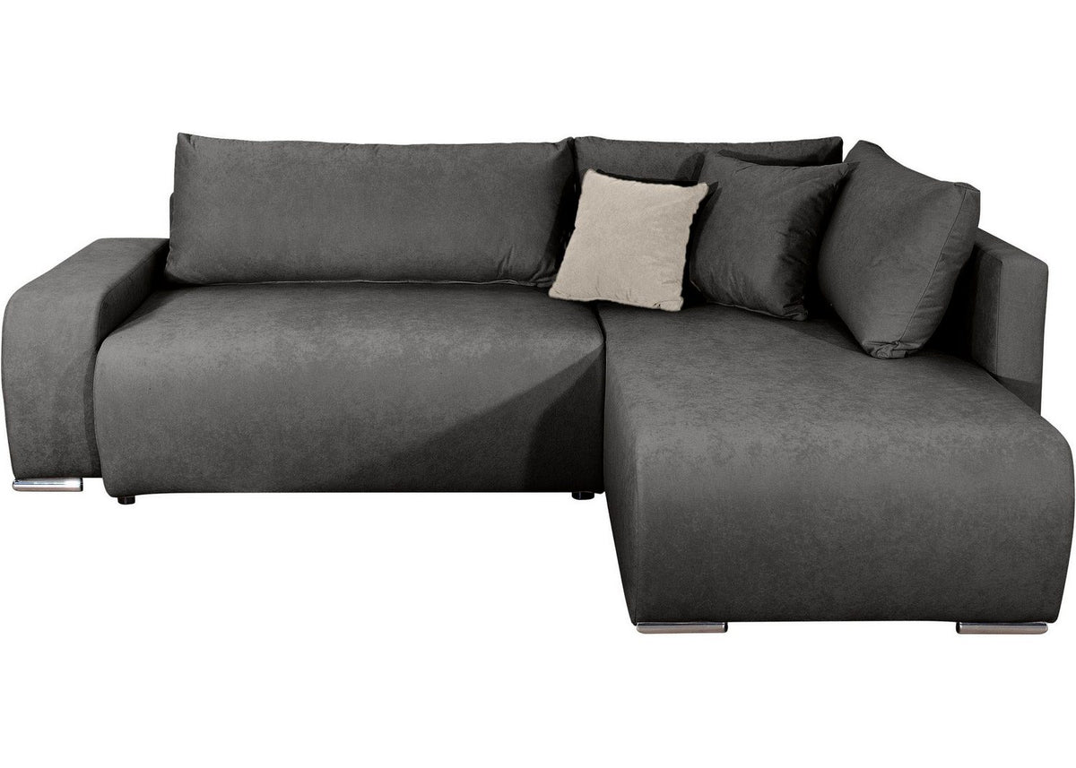 Cord Ecksofa POPPY in Anthrazit von vorne