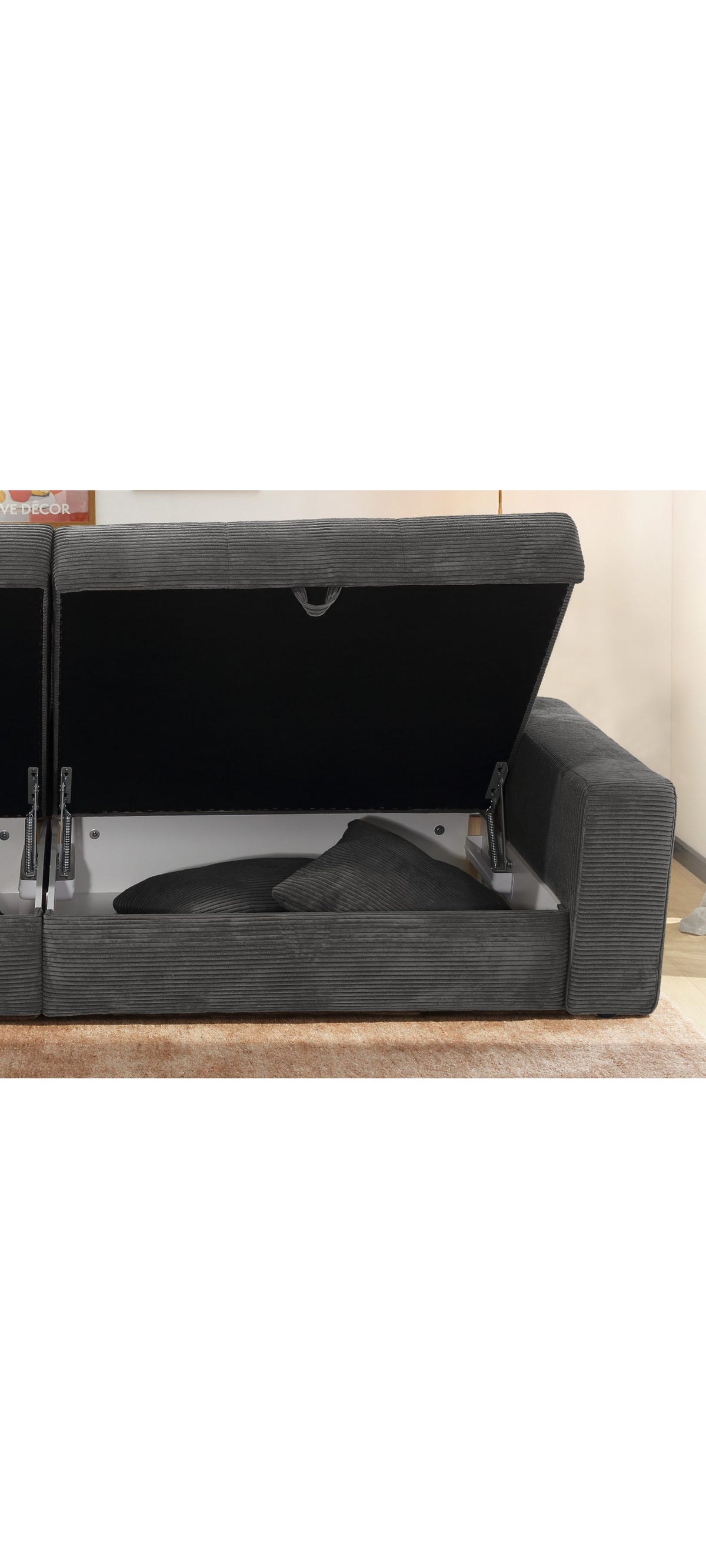 Big Sofa 15261 aus Cord in Dunkelgrau Ansicht 4