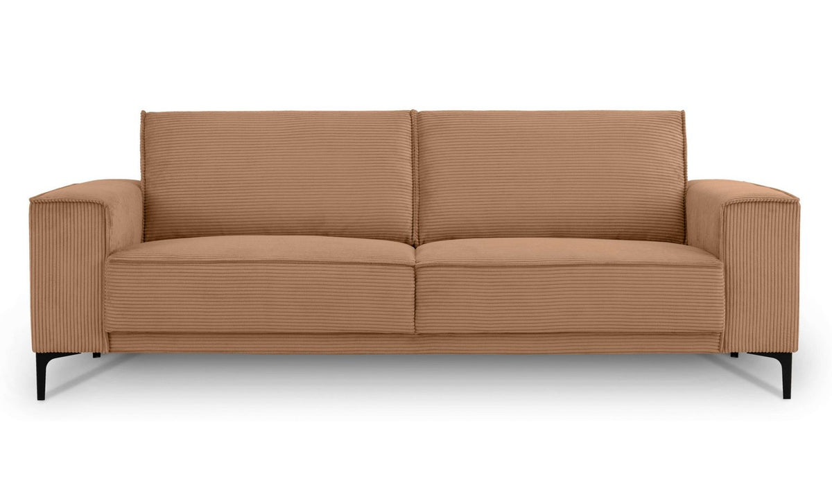 Cord Sofa OLAND in Hellbraun leicht seitlich fotografiert